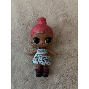 L.O.L. Surprise! OMG Fashion Doll Pink Straight Hair Blue Floral Dress Party BB